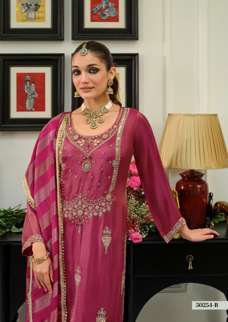 D 50254 B By Zaveri Viscose Simar Beats Readymade Suits